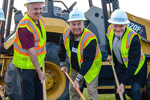 Ceremonial first shovel on a construction project