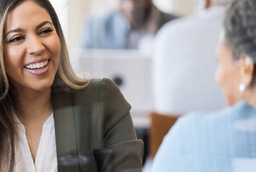 Bank representative meeting with a client.