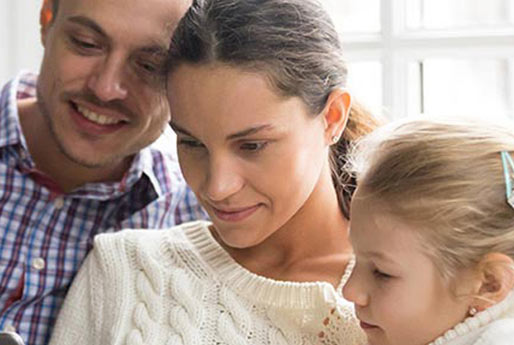 Young couple with their daughter